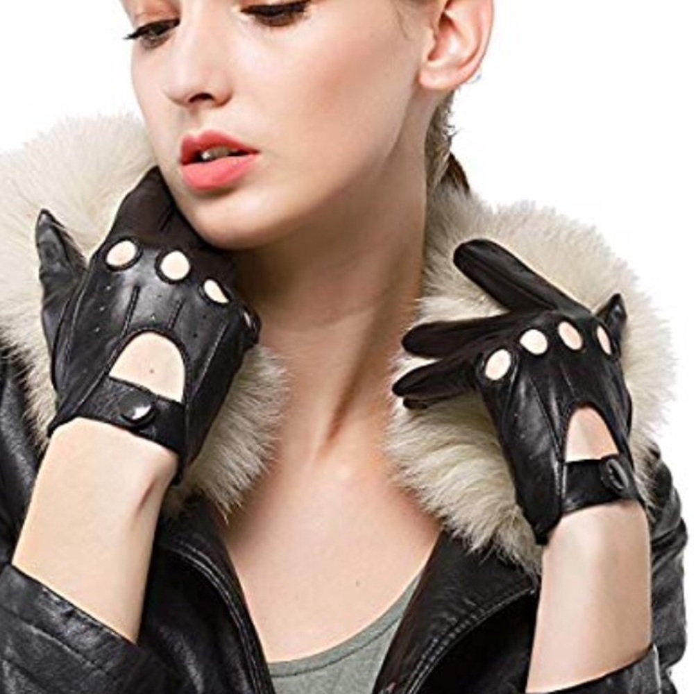 Nappaglo black leather driving gloves